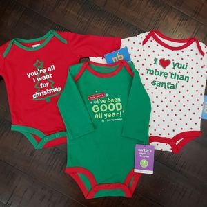 NEW Christmas Newborn/ 0-3M Onesie Bundle